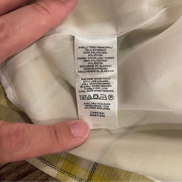 Ann Taylor Women’s Med Blouse Top Smocked Plaid Romance Victorian Academia Sheer - Picture 8 of 14